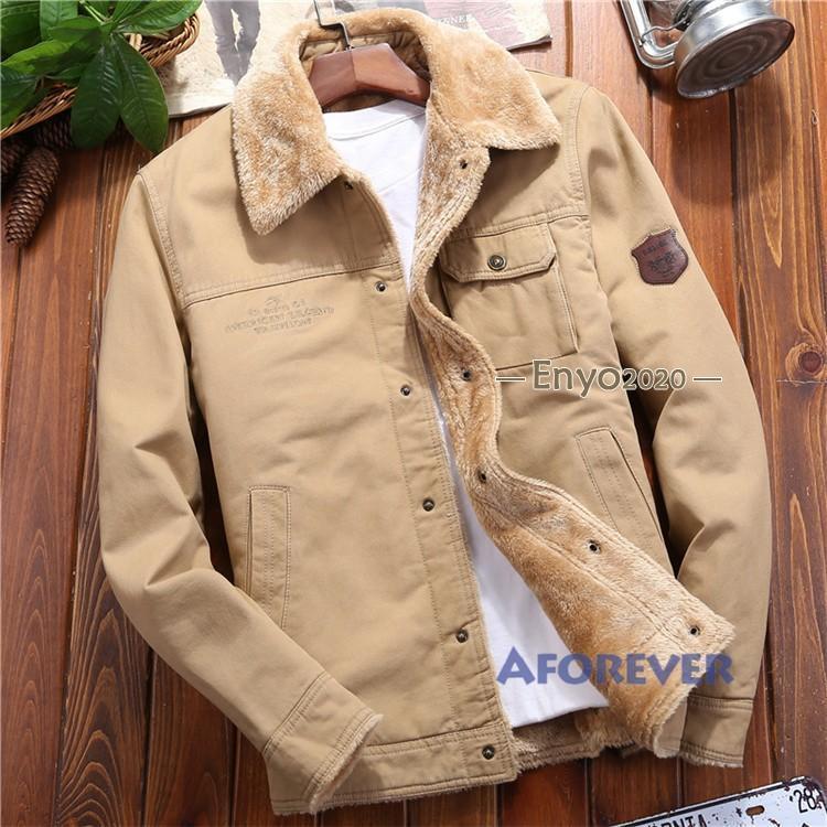 ボアジャケット メンズ 裏起毛 ミリタリージャケット 厚手ジャケット