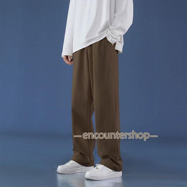 スーツパンツ メンズ ロングパンツ 無地 紐付き 薄手 通気性 ウエスト