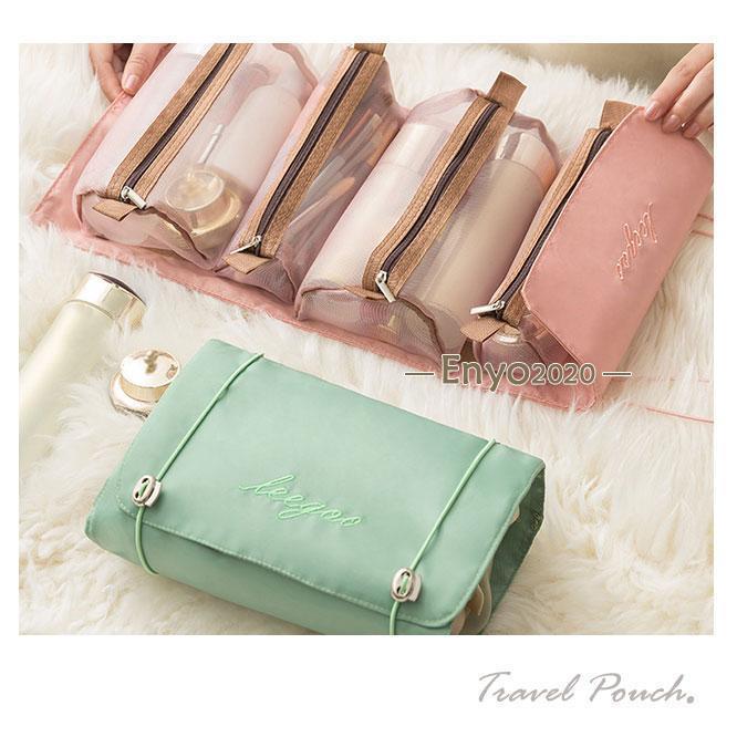 トラベルポーチ 折りたたみ 化粧ポーチ コスメポーチ 旅行収納 吊り