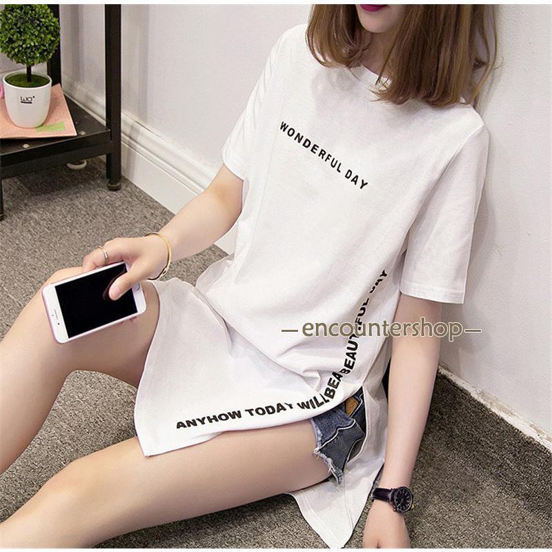 tシャツワンピース ロンt ゆったり 白 黒 体型カバー 夏新作 おしゃれ 春夏 トップス カジュアル ルームウェア 部屋着 ストリート系 かっこいい | ブランド登録なし | 10