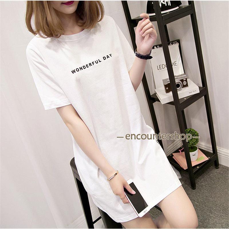 tシャツワンピース ロンt ゆったり 白 黒 体型カバー 夏新作 おしゃれ 春夏 トップス カジュアル ルームウェア 部屋着 ストリート系 かっこいい | ブランド登録なし | 08