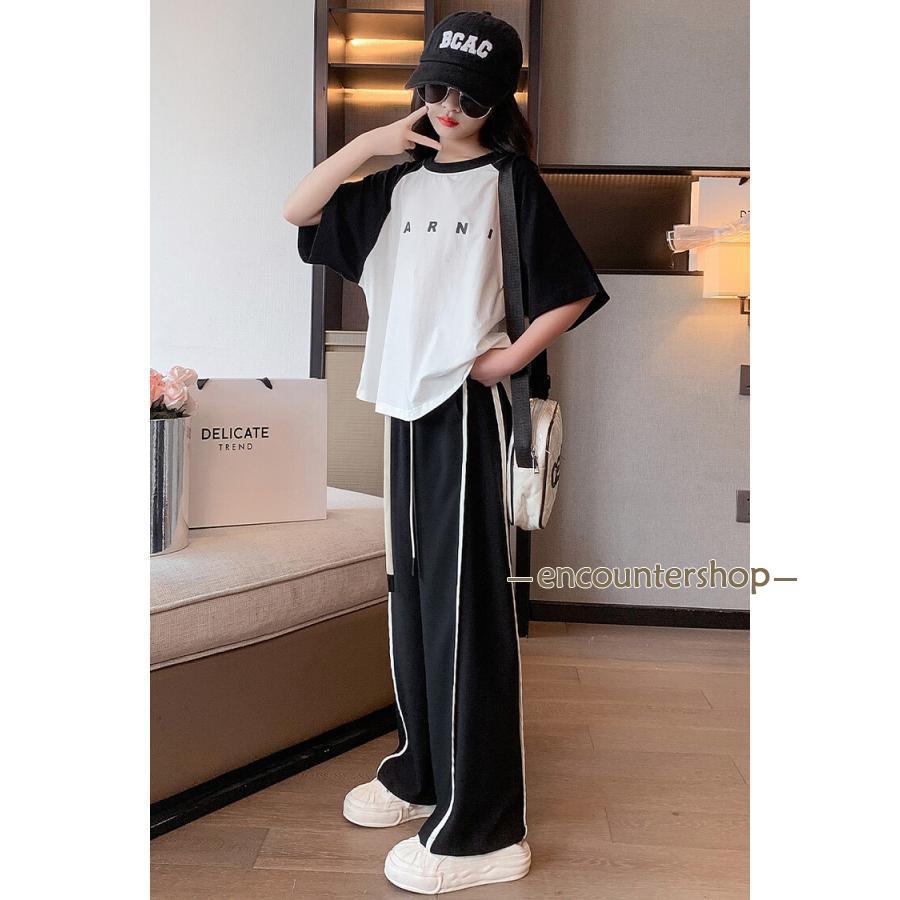 セットアップ キッズ 半袖 子供服 女の子 上下セット トップス シャツ