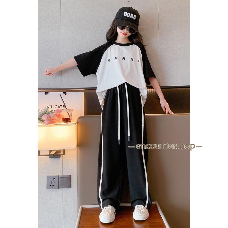 セットアップ キッズ 半袖 子供服 女の子 上下セット トップス シャツ