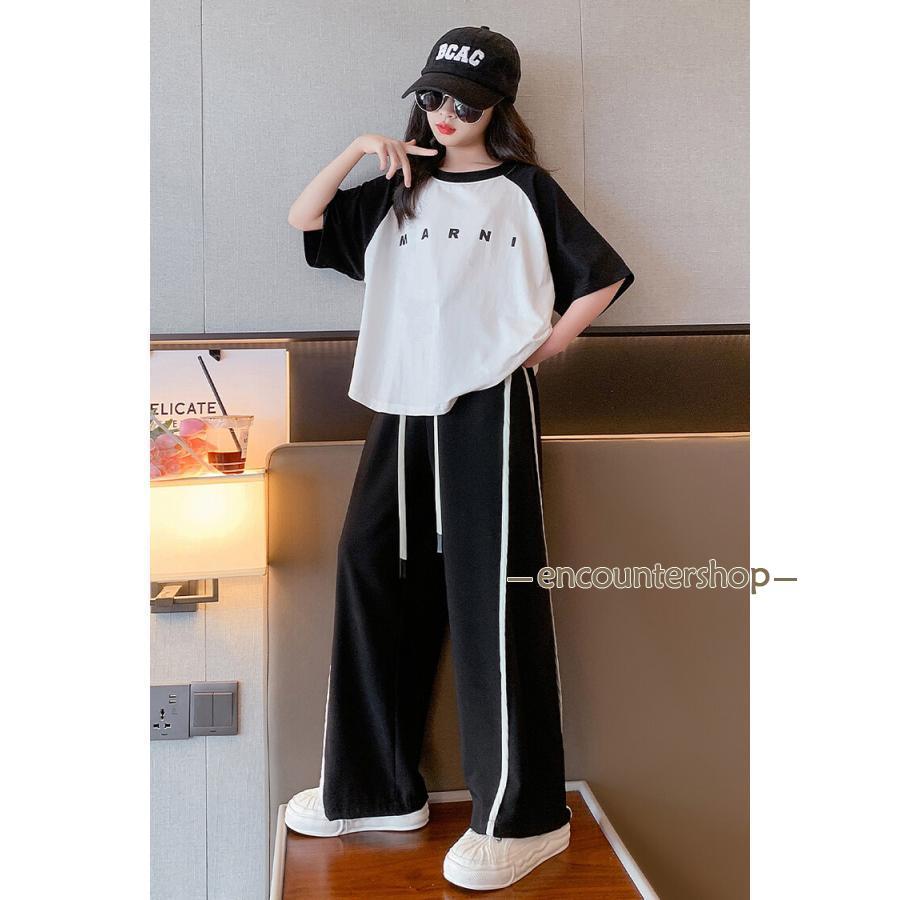 セットアップ キッズ 半袖 子供服 女の子 上下セット トップス シャツ