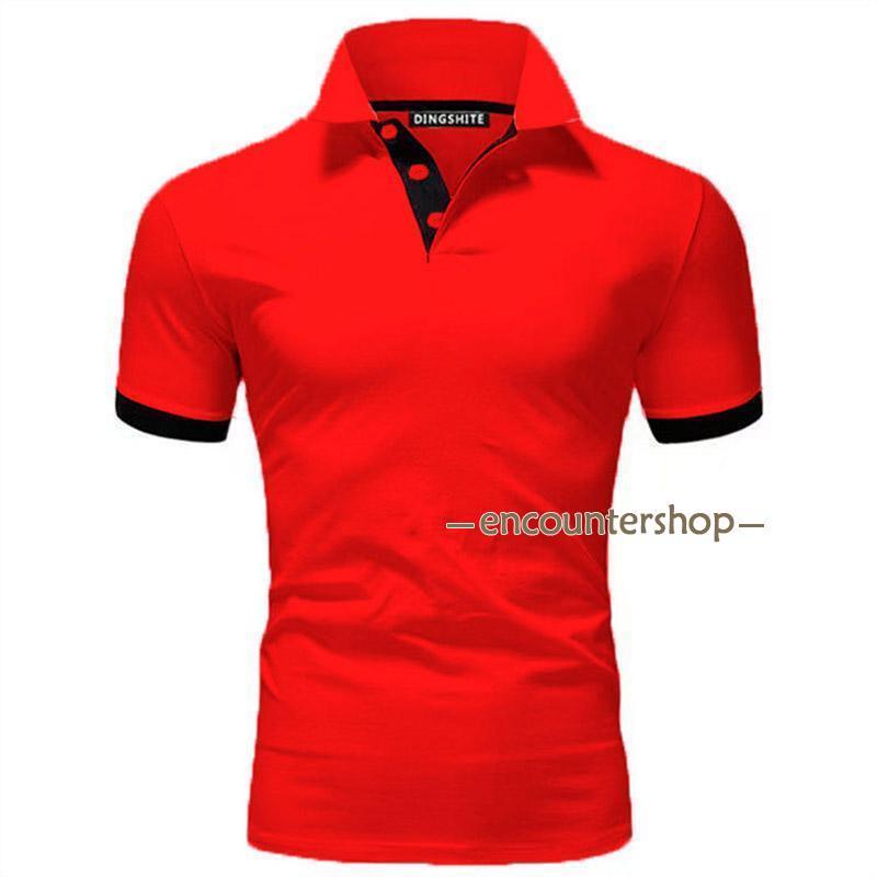 ゴルフウェア ゴルフポロシャツ Tシャツ メンズ 半袖 ビジポロ POLOシャツ ユニフォーム スポーツ 制服 カラー配色 吸汗速乾 夏 父の日 | ブランド登録なし | 12