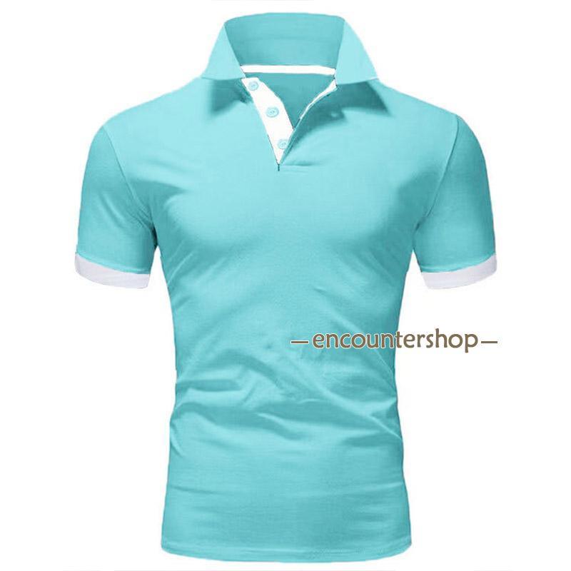 ゴルフウェア ゴルフポロシャツ Tシャツ メンズ 半袖 ビジポロ POLOシャツ ユニフォーム スポーツ 制服 カラー配色 吸汗速乾 夏 父の日 | ブランド登録なし | 13