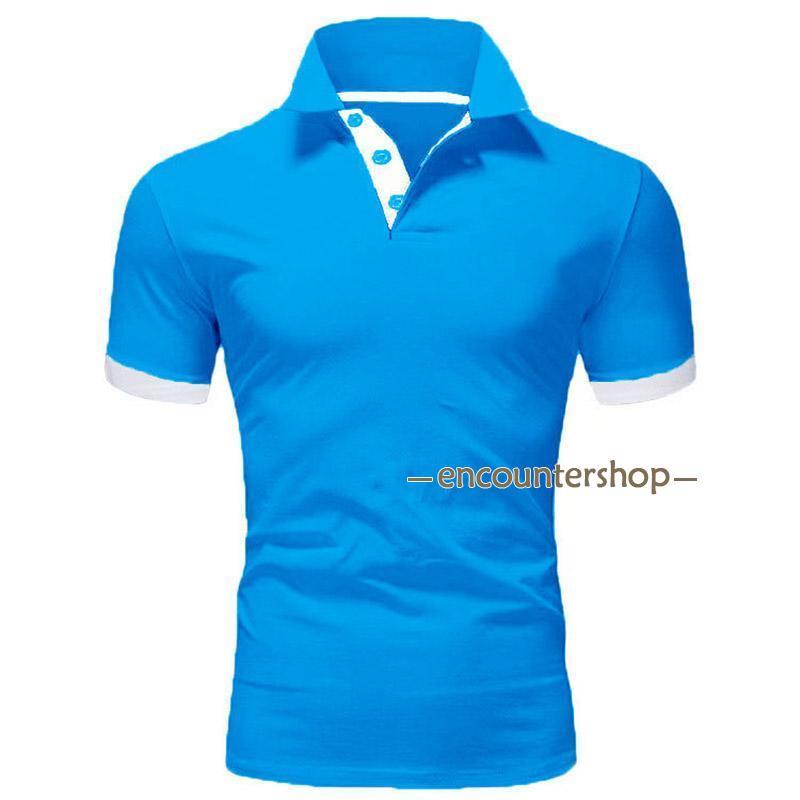 ゴルフウェア ゴルフポロシャツ Tシャツ メンズ 半袖 ビジポロ POLOシャツ ユニフォーム スポーツ 制服 カラー配色 吸汗速乾 夏 父の日 | ブランド登録なし | 14