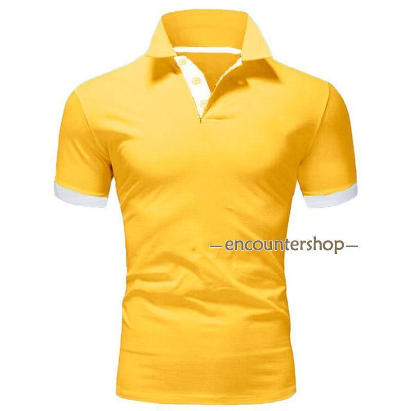 ゴルフウェア ゴルフポロシャツ Tシャツ メンズ 半袖 ビジポロ POLOシャツ ユニフォーム スポーツ 制服 カラー配色 吸汗速乾 夏 父の日 | ブランド登録なし | 15