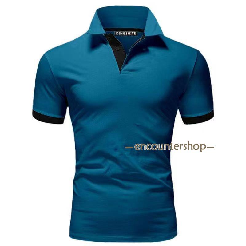 ゴルフウェア ゴルフポロシャツ Tシャツ メンズ 半袖 ビジポロ POLOシャツ ユニフォーム スポーツ 制服 カラー配色 吸汗速乾 夏 父の日 | ブランド登録なし | 17