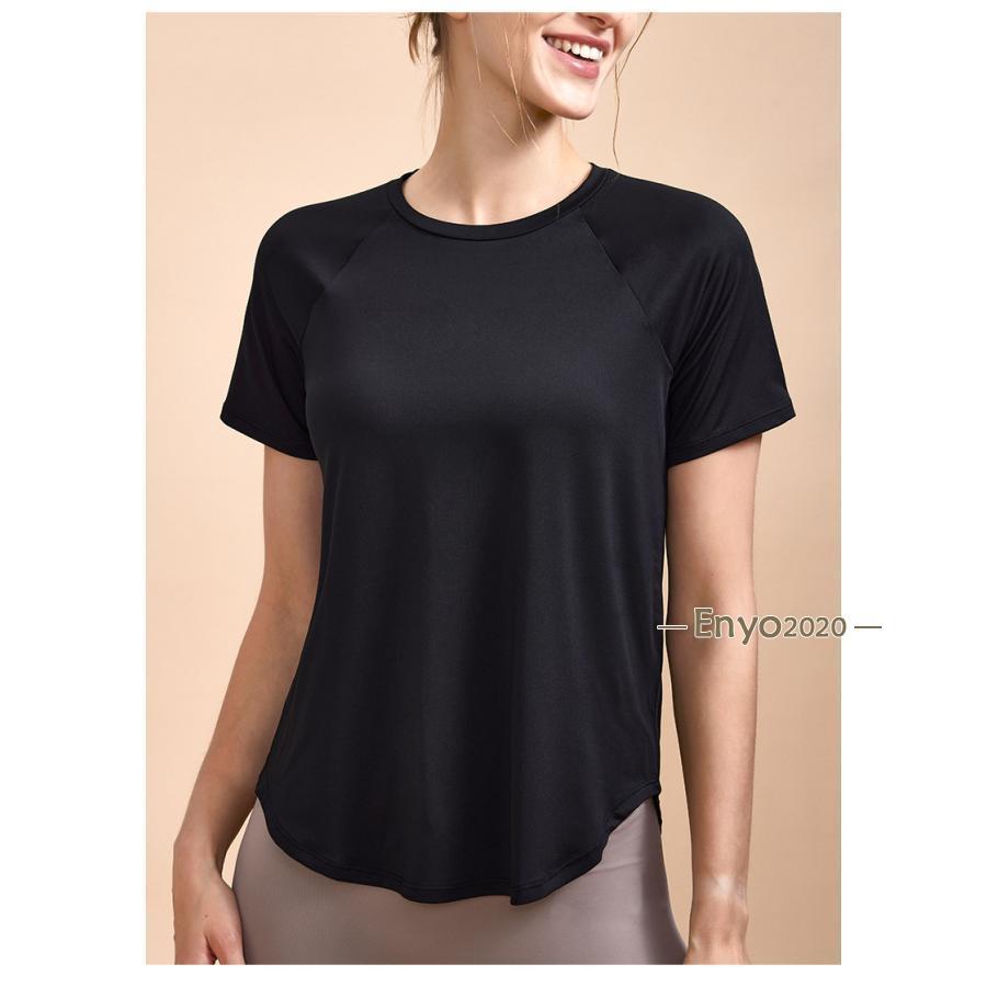 スポーツウェア Tシャツ レディース ティーシャツ ヨガ ランニング テニス フィットネス シンプル 大きめ | ブランド登録なし | 01