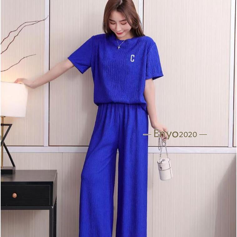 セットアップ レディース 夏 上下セット ジャージ ルームウェア スウェット上下セット トップス 半袖 ワイトパンツ フレア 冷感 速乾 パジャマ 部屋着 | ブランド登録なし | 10