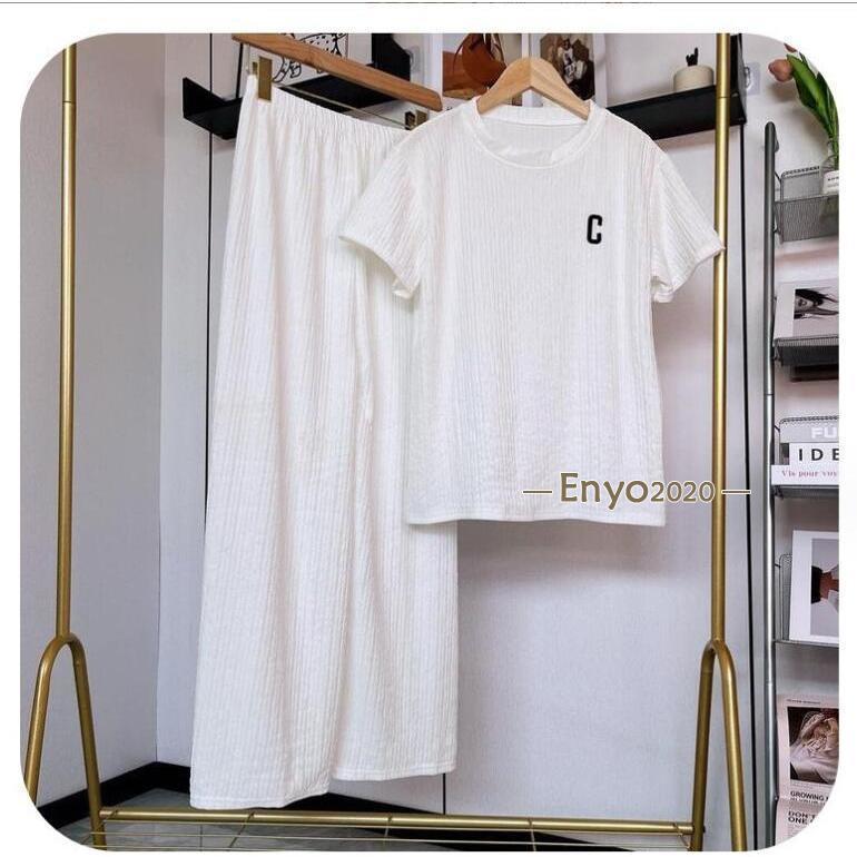 セットアップ レディース 夏 上下セット ジャージ ルームウェア スウェット上下セット トップス 半袖 ワイトパンツ フレア 冷感 速乾 パジャマ 部屋着 | ブランド登録なし | 02