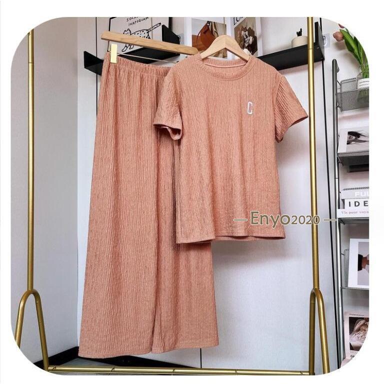 セットアップ レディース 夏 上下セット ジャージ ルームウェア スウェット上下セット トップス 半袖 ワイトパンツ フレア 冷感 速乾 パジャマ 部屋着 | ブランド登録なし | 04