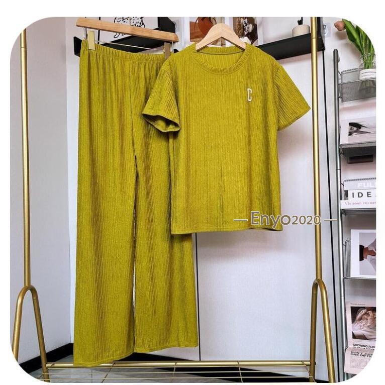 セットアップ レディース 夏 上下セット ジャージ ルームウェア スウェット上下セット トップス 半袖 ワイトパンツ フレア 冷感 速乾 パジャマ 部屋着 | ブランド登録なし | 05