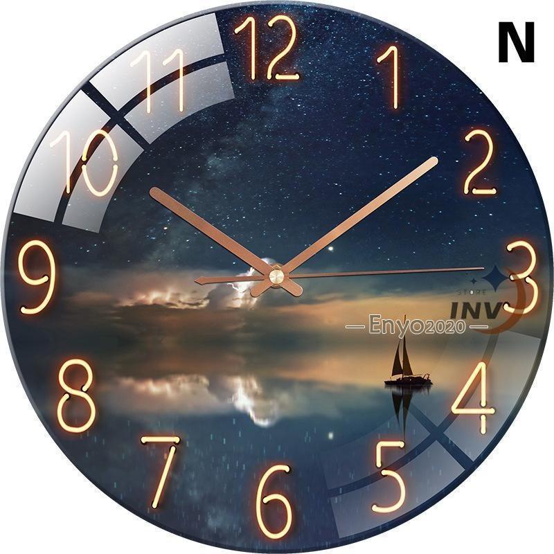 壁掛け時計 掛け時計 時計 おしゃれ 静音 北欧 オシャレ 寝室 リビング 子供部屋 オフィス ウォールロック ブルーライト 夜空 インテリア 新築祝い プレゼント | ブランド登録なし | 14