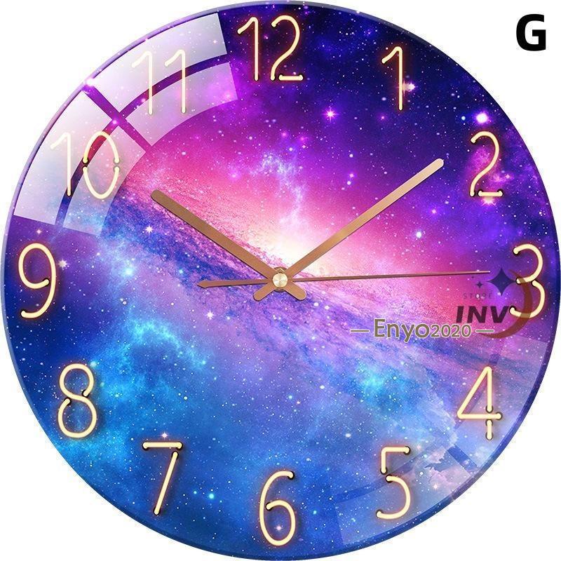壁掛け時計 掛け時計 時計 おしゃれ 静音 北欧 オシャレ 寝室 リビング 子供部屋 オフィス ウォールロック ブルーライト 夜空 インテリア 新築祝い プレゼント | ブランド登録なし | 07
