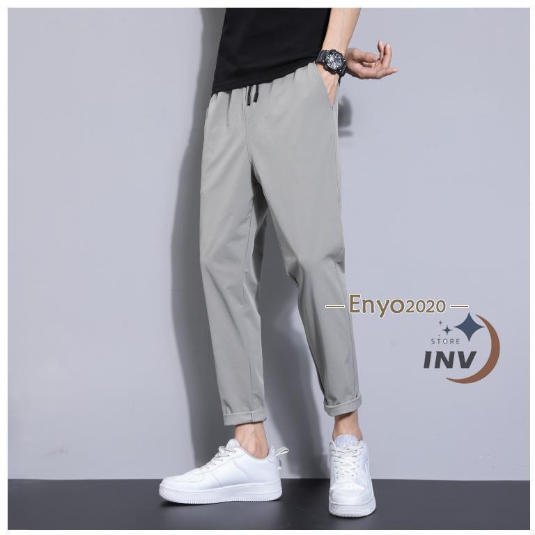 接触冷感ジョガーパンツ 夏ひんやり メンズ 9分丈 アイス生地 薄手速乾 テーパードパンツ スキニー 長ズボン イージーパンツ アンクル 蒸れない 激安＆ | ブランド登録なし | 10