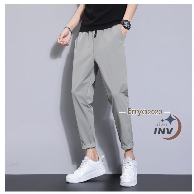 接触冷感ジョガーパンツ 夏ひんやり メンズ 9分丈 アイス生地 薄手速乾 テーパードパンツ スキニー 長ズボン イージーパンツ アンクル 蒸れない 激安＆ | ブランド登録なし | 11
