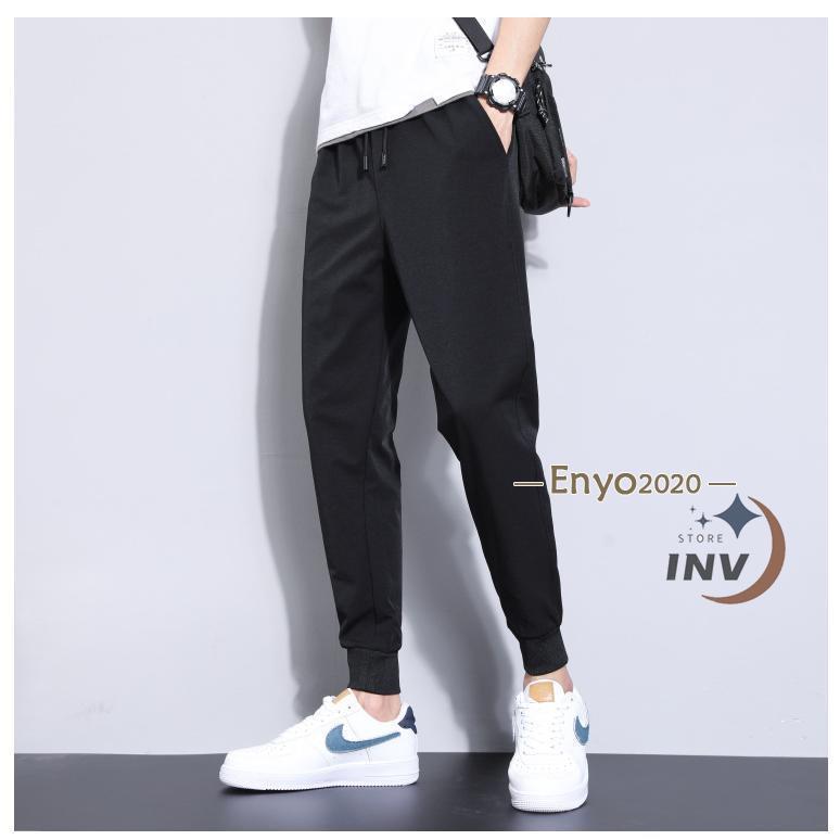 接触冷感ジョガーパンツ 夏ひんやり メンズ 9分丈 アイス生地 薄手速乾 テーパードパンツ スキニー 長ズボン イージーパンツ アンクル 蒸れない 激安＆ | ブランド登録なし | 12