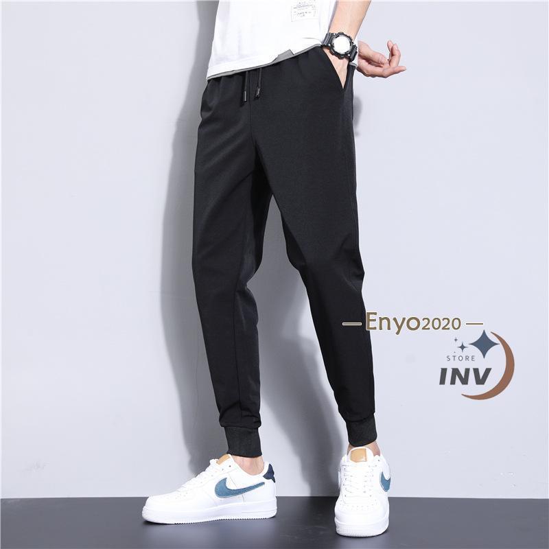 接触冷感ジョガーパンツ 夏ひんやり メンズ 9分丈 アイス生地 薄手速乾 テーパードパンツ スキニー 長ズボン イージーパンツ アンクル 蒸れない 激安＆ | ブランド登録なし | 03