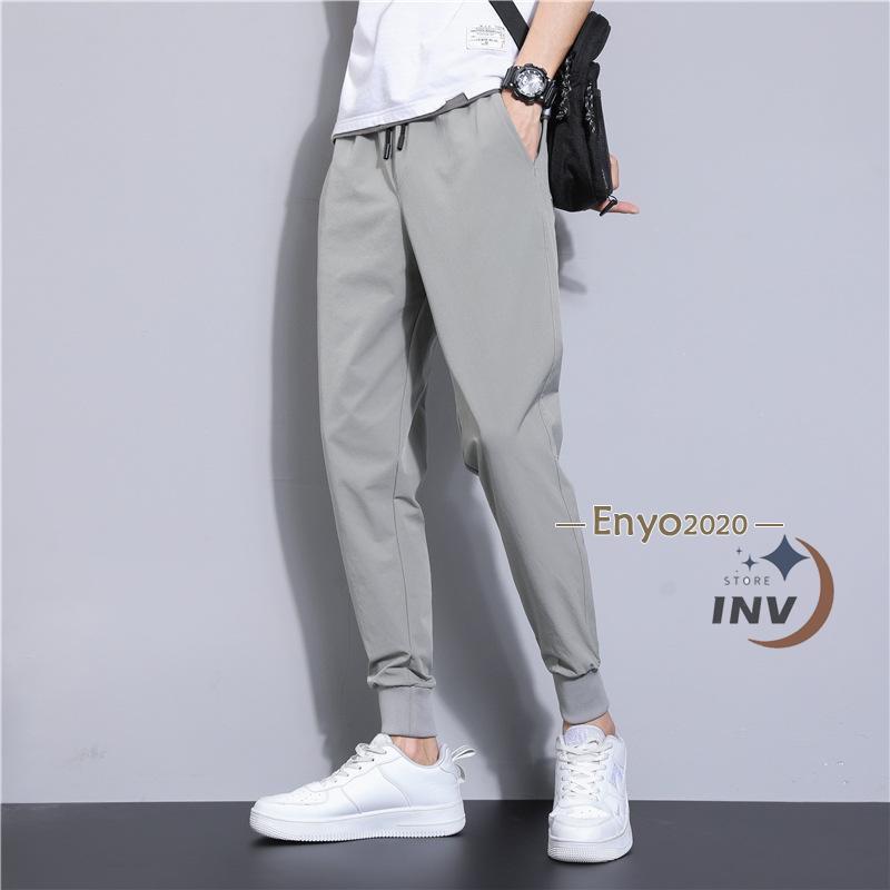 接触冷感ジョガーパンツ 夏ひんやり メンズ 9分丈 アイス生地 薄手速乾 テーパードパンツ スキニー 長ズボン イージーパンツ アンクル 蒸れない 激安＆ | ブランド登録なし | 04