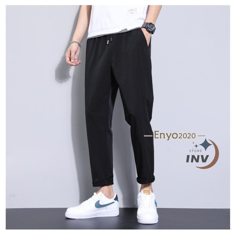 接触冷感ジョガーパンツ 夏ひんやり メンズ 9分丈 アイス生地 薄手速乾 テーパードパンツ スキニー 長ズボン イージーパンツ アンクル 蒸れない 激安＆ | ブランド登録なし | 05