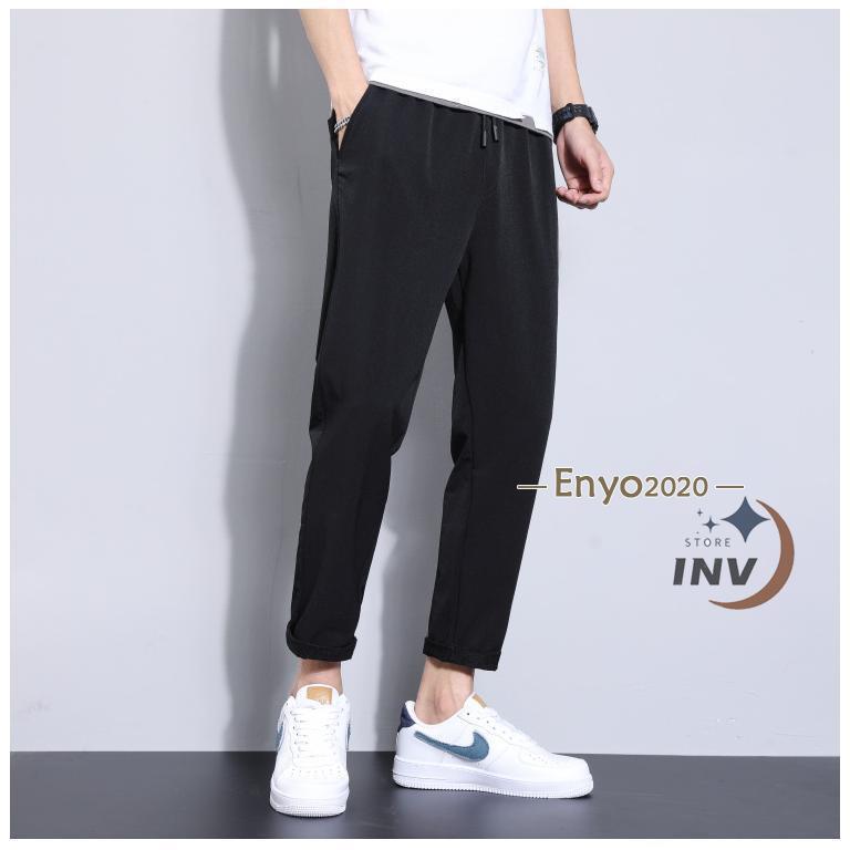 接触冷感ジョガーパンツ 夏ひんやり メンズ 9分丈 アイス生地 薄手速乾 テーパードパンツ スキニー 長ズボン イージーパンツ アンクル 蒸れない 激安＆ | ブランド登録なし | 06