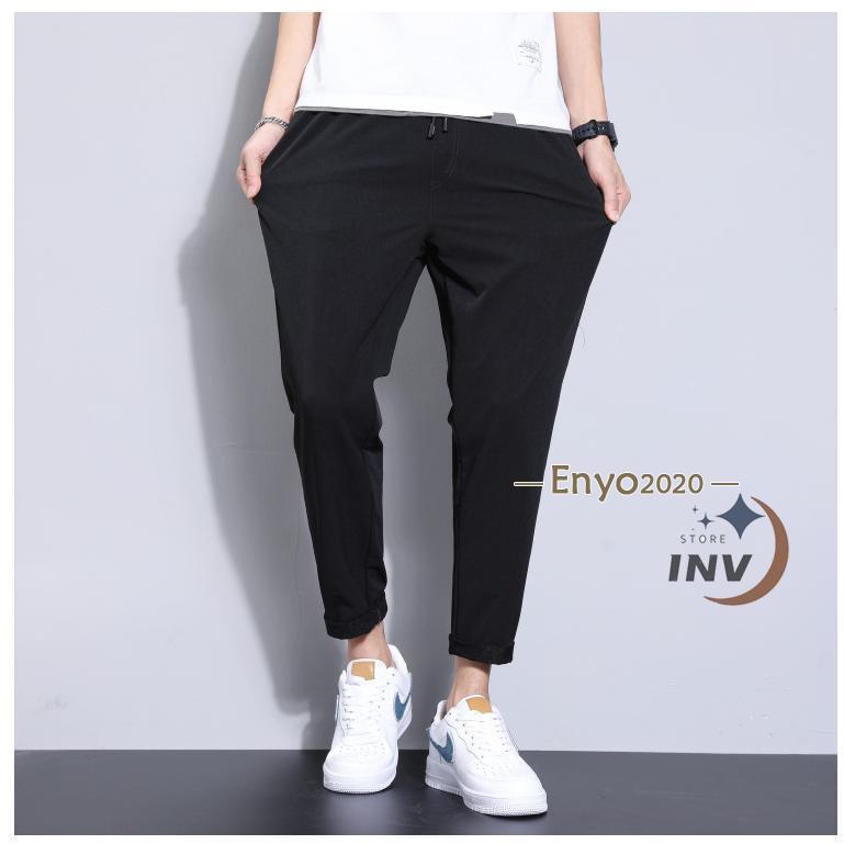 接触冷感ジョガーパンツ 夏ひんやり メンズ 9分丈 アイス生地 薄手速乾 テーパードパンツ スキニー 長ズボン イージーパンツ アンクル 蒸れない 激安＆ | ブランド登録なし | 07