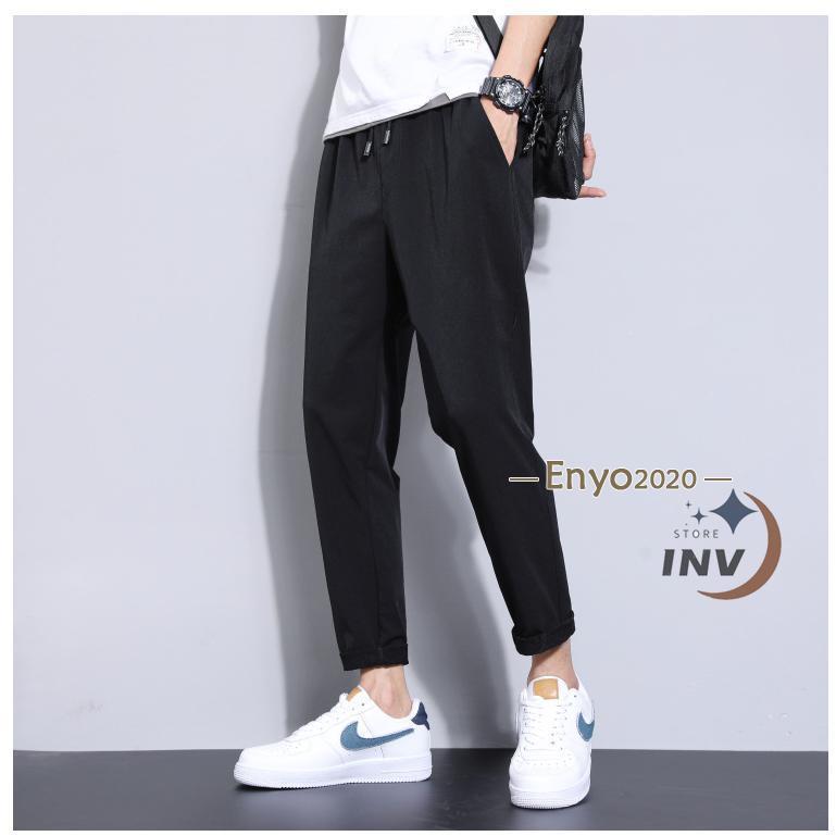 接触冷感ジョガーパンツ 夏ひんやり メンズ 9分丈 アイス生地 薄手速乾 テーパードパンツ スキニー 長ズボン イージーパンツ アンクル 蒸れない 激安＆ | ブランド登録なし | 08