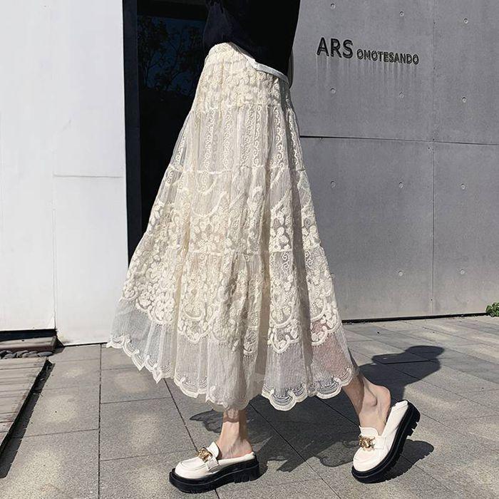 かぐれ（kagure）ウエストレースフレアスカート 定価¥16,500 楽天市場】ウエストレースフレアスカート／かぐれ（kagure