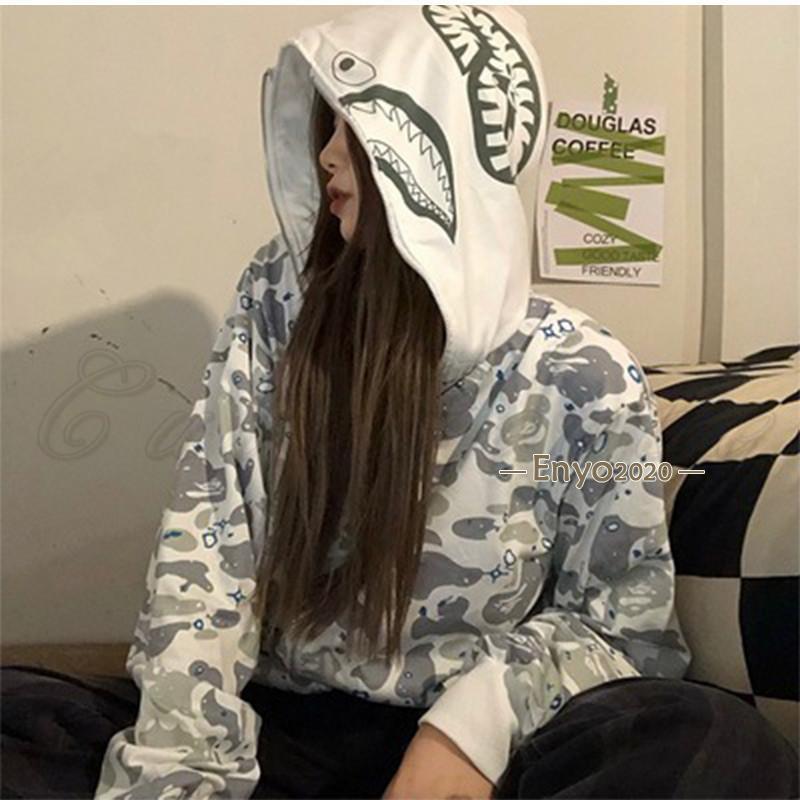 ジップアップパーカー レディース 長袖 迷彩柄 カモフラ?サメ柄 ジップアップパーカー レディース 長袖 迷彩柄 カモフラ?サメ柄