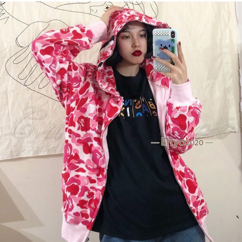 ジップアップパーカー レディース 長袖 迷彩柄 カモフラ?サメ柄 ジップアップパーカー レディース 長袖 迷彩柄 カモフラ?サメ柄