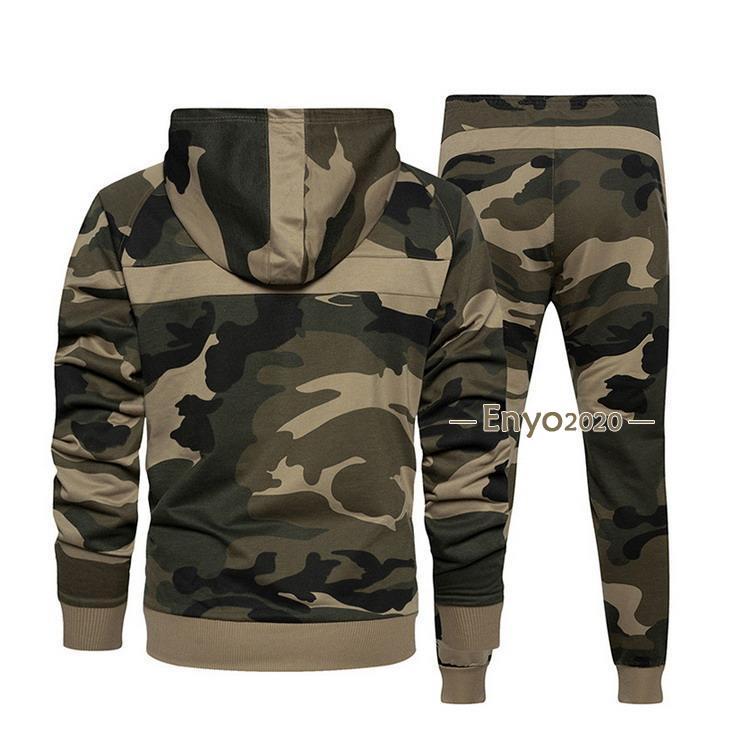 メンズ スウェット上下セット ジャージ 上下 迷彩柄 パーカー+