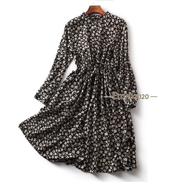 ワンピース 花柄 レディース 花柄ワンピース 長袖 きれいめ 春