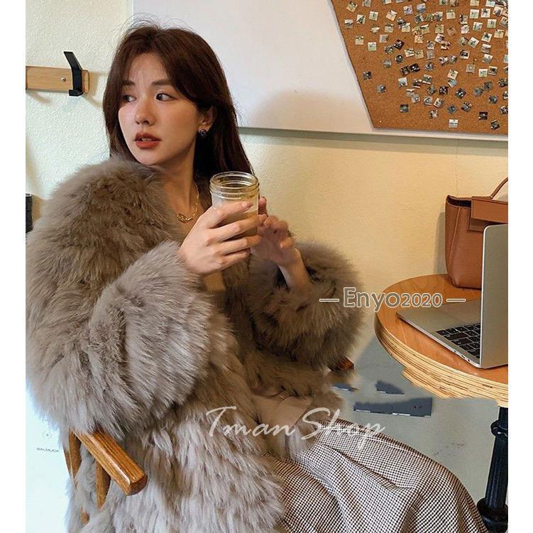 ファーコート レディース ショート丈 毛皮コート フォックス風