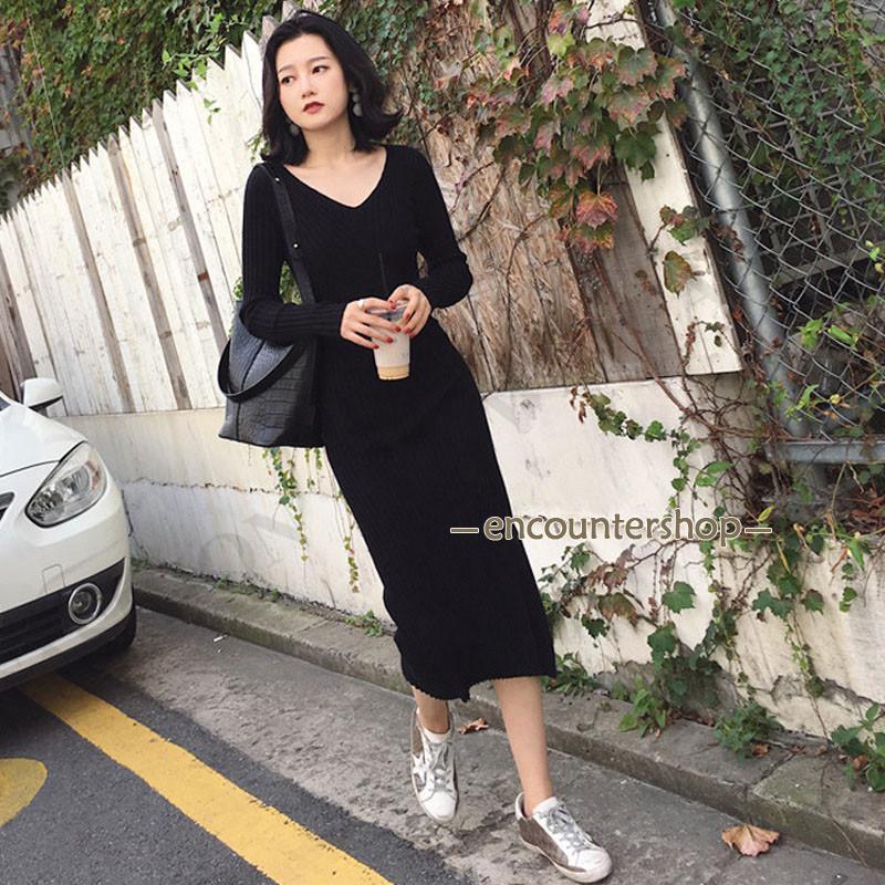 ニット ワンピース レディース リブ きれいめ ロング ひざ下 ミモレ丈 編地切替 ストレッチ セーター ミモレ丈 膝下 タイト 長袖 Vネック 大きいサイズ 春 秋冬 ニット ワンピース レディース リブ きれいめ ロング ひざ下 ミモレ丈