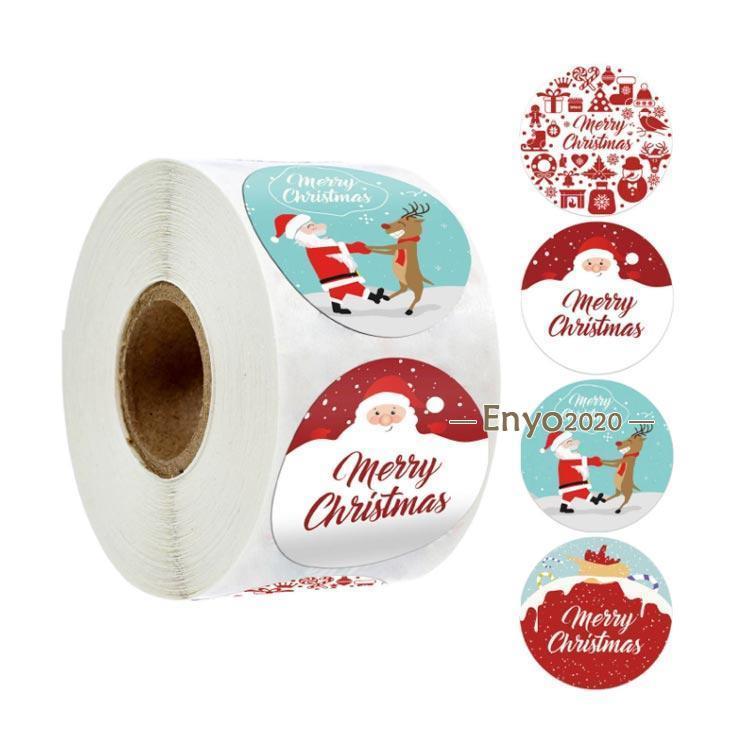 確認用1599円　クリスマスシール　5ロールサンキューシール　ギフト　ステッカー Amazon | Creve Cell クリスマス ギフトシール ギフト