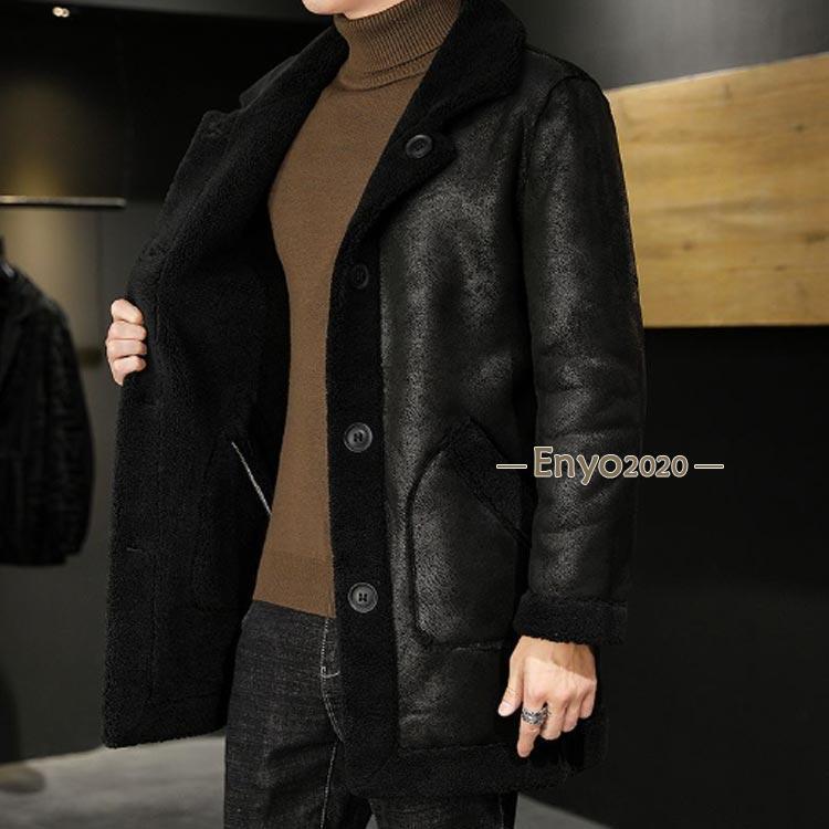 ボアコート メンズ もこもこ リバーシブル ボア フェイクムートン