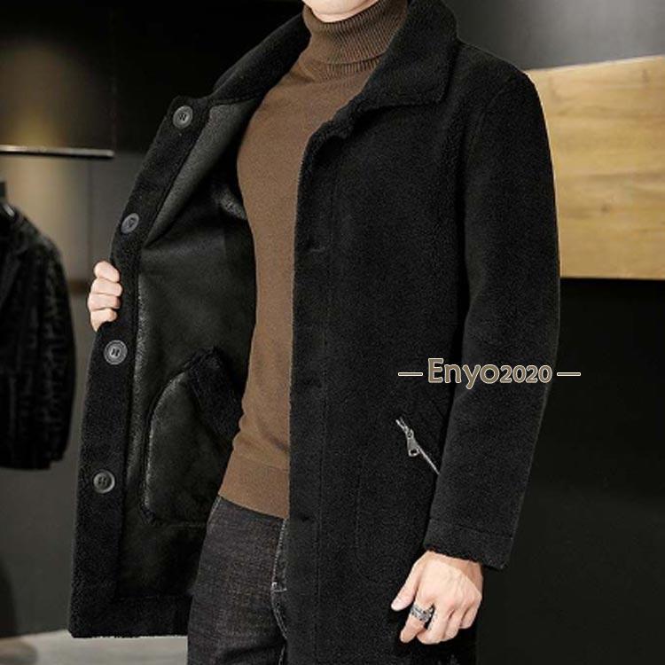 ボアコート メンズ もこもこ リバーシブル ボア フェイクムートン