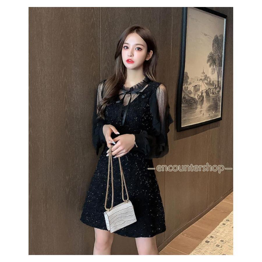 同窓会 ドレス ショート丈 冬 キャバドレス ベロアドレス ワンピース