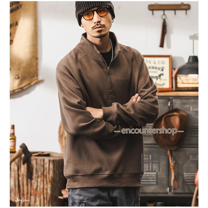 ハーフジップ トレーナー メンズ 長袖 おしゃれ 大きいサイズ