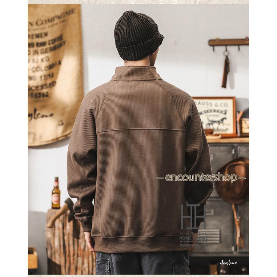 ハーフジップ トレーナー メンズ 長袖 おしゃれ 大きいサイズ