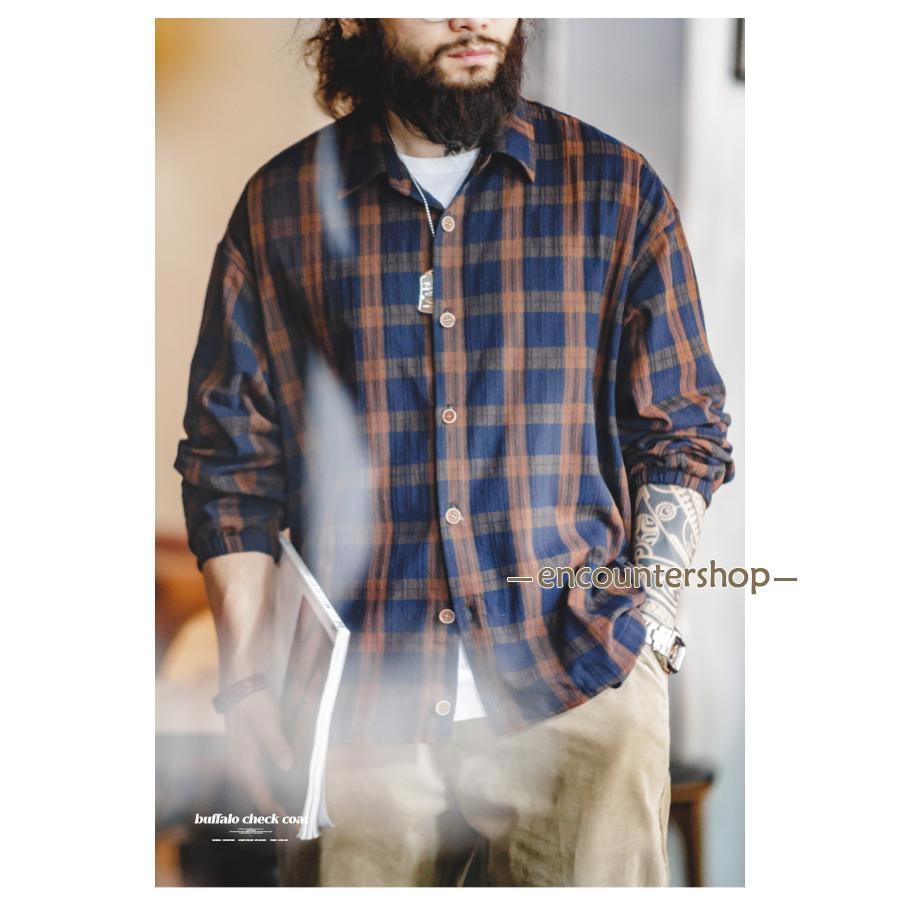 シャツ メンズ 長袖シャツ シャツジャケット チェック柄 アメカジ