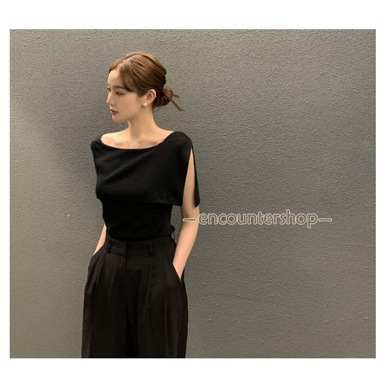 ケープ レディース 白 オフショル ブラウス ニット トップス ワン