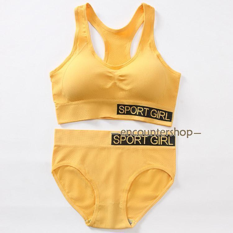スポーツブラ ブラジャー カップ付き ショーツ 下着 2点セット