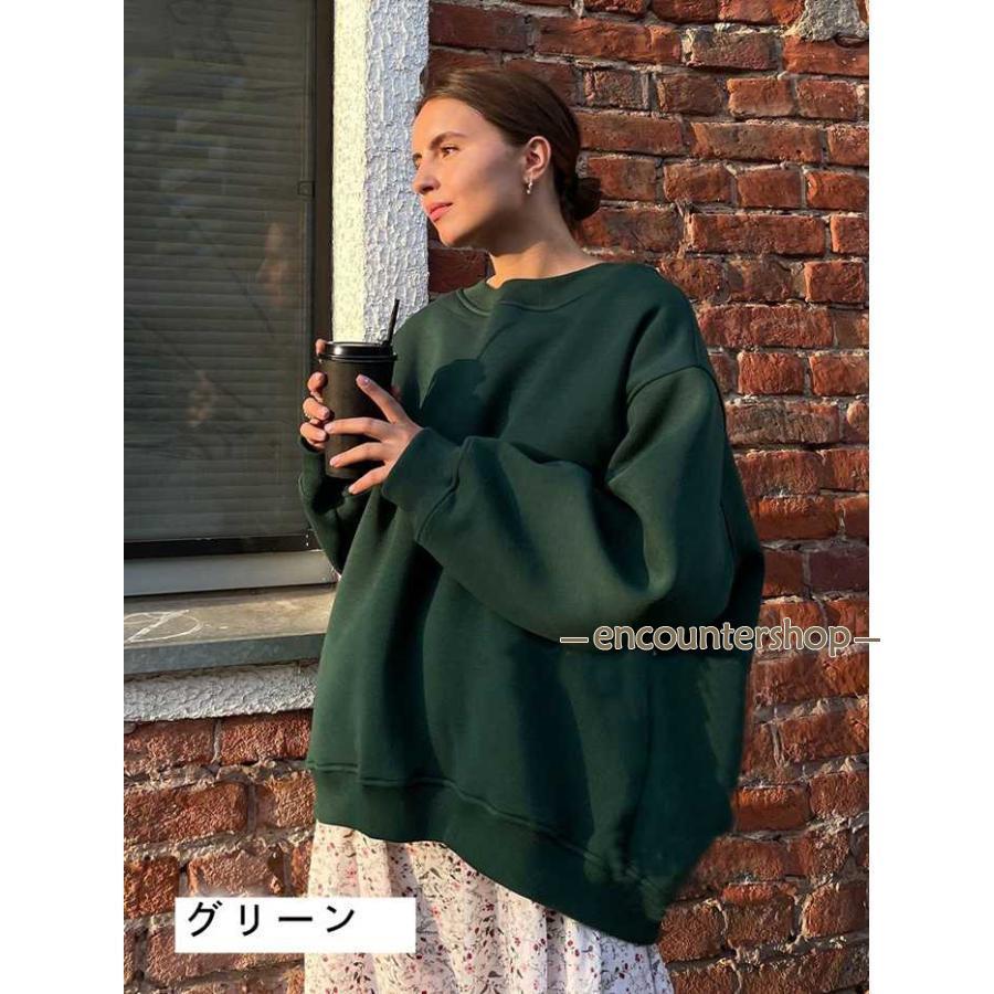 トレーナー 裏起毛 レディース スウェット トップス クルーネック 冬 保温 防寒 華奢見せ 裏ボアトレーナー きれいめ | ブランド登録なし | 07