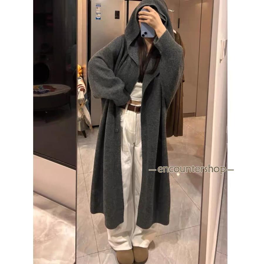 カーディガン レディースニットパーカー 秋冬 長袖 フード付き ニット ロングカーディガン 冬物 ニットアウター アウター コ | ブランド登録なし | 10