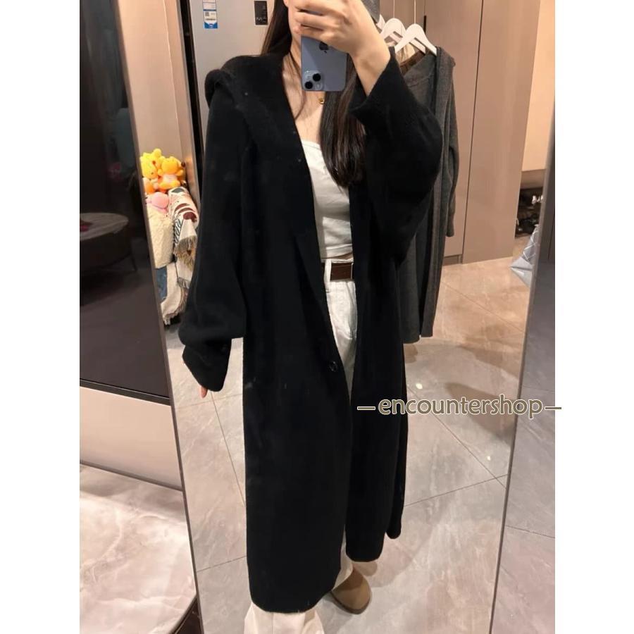 カーディガン レディースニットパーカー 秋冬 長袖 フード付き ニット ロングカーディガン 冬物 ニットアウター アウター コ | ブランド登録なし | 11