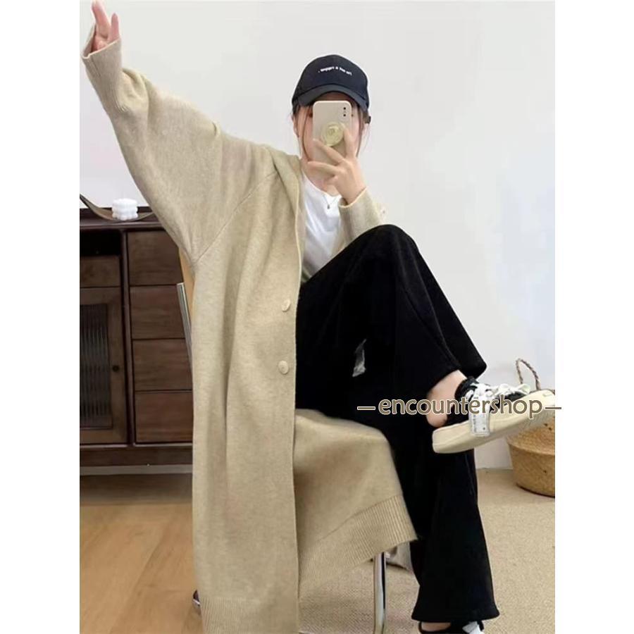 カーディガン レディースニットパーカー 秋冬 長袖 フード付き ニット ロングカーディガン 冬物 ニットアウター アウター コ | ブランド登録なし | 14