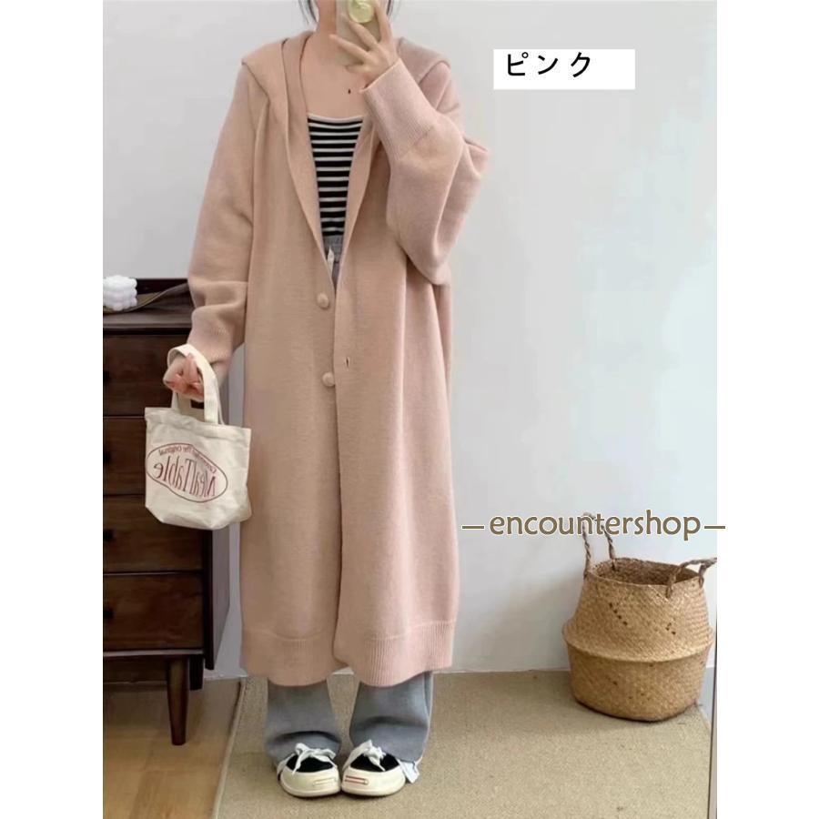 カーディガン レディースニットパーカー 秋冬 長袖 フード付き ニット ロングカーディガン 冬物 ニットアウター アウター コ | ブランド登録なし | 04